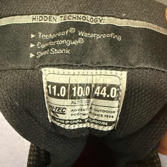 Hi-Tec Mens Altitude II Waterproof Hiking Mid Top Brown Boots Size 11 - Picture 9 of 9